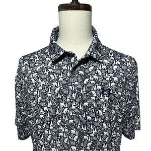 Under Armour Shirt Mens XL Blue White Playoff Polo Polar Bears Performance Golf